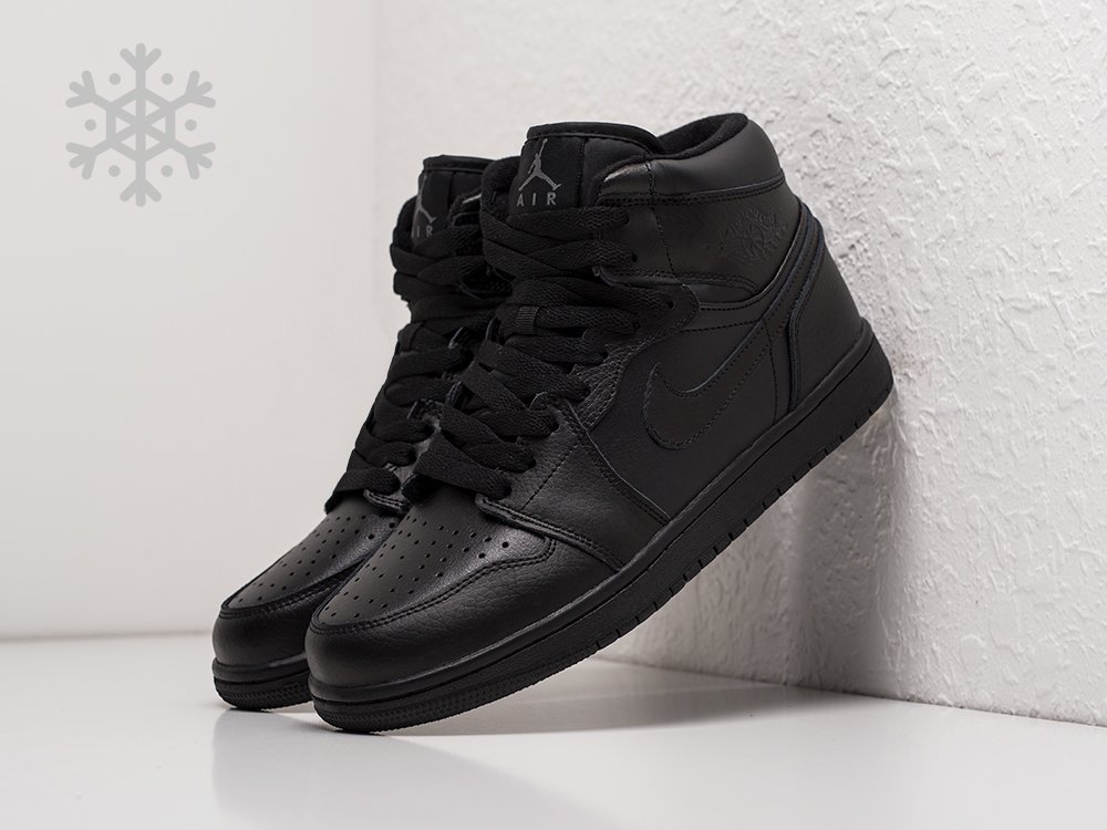 Nike Air Jordan 1 черные кожа мужские (AR21248) - фото 2