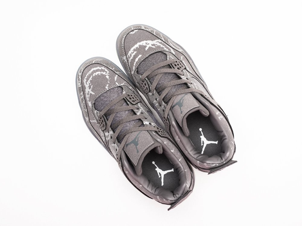 Nike x Kaws x Air Jordan 4 Retro серые замша мужские (AR28915) - фото 3