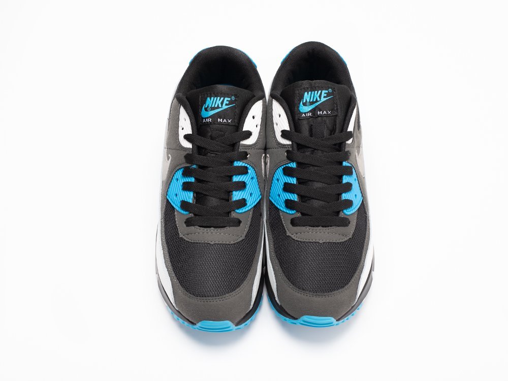 Nike Air Max 90 Black Blue серые кожа мужские (AR30940) - фото 6