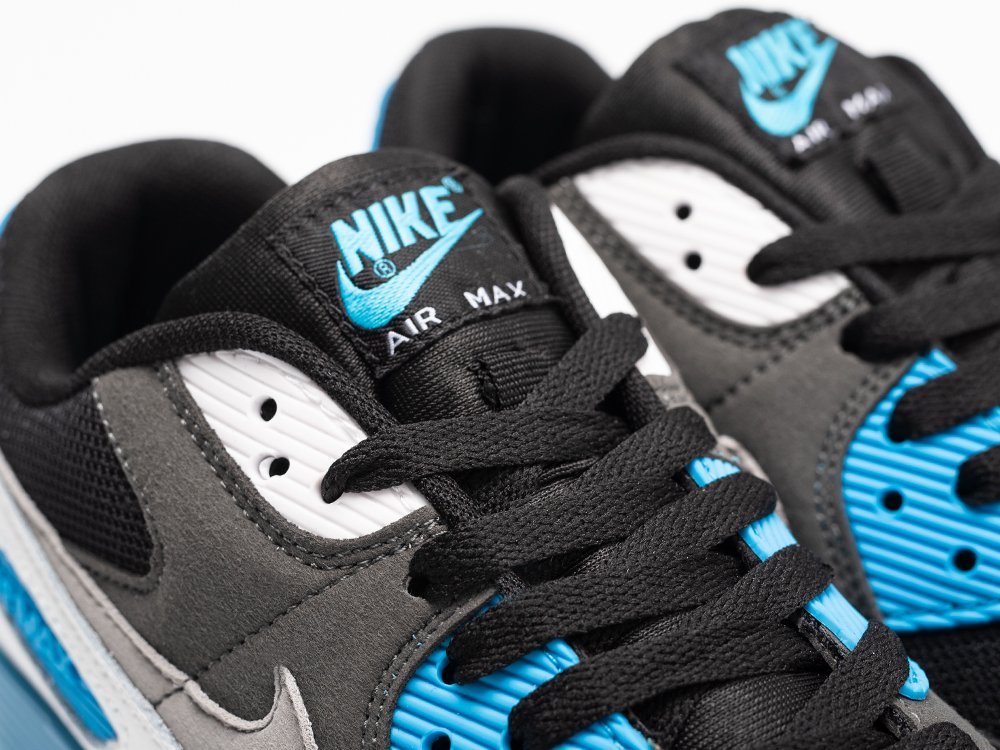 Nike Air Max 90 Black Blue серые кожа мужские (AR30940) - фото 7