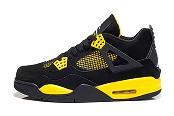 Кроссовки мужские Nike Air Jordan 4 Retro «Thunder» Black / White / Yellow Кроссовки мужские Nike Air Jordan 4 Retro «Thunder» Black / White / Yellow