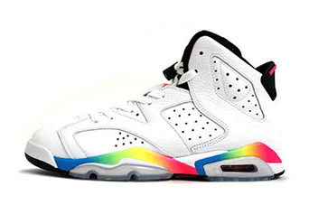 Кроссовки мужские Nike Air Jordan 6 White Rainbow Кроссовки мужские Nike Air Jordan 6 White Rainbow
