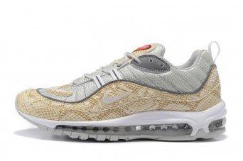 Кроссовки мужские Nike Air Max 98 x Supreme Sail / White Rflct / Metallic Silver Кроссовки мужские Nike Air Max 98 x Supreme Sail / White Rflct / Metallic Silver