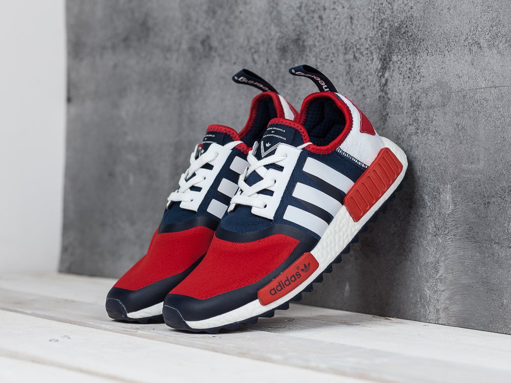 Кроссовки мужские Adidas NMD Trail PK X White Mountaineering Red/Blue