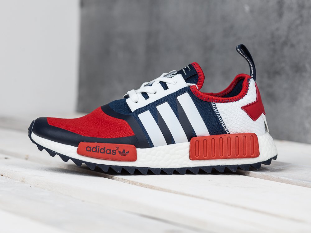 Кроссовки мужские Adidas NMD Trail PK X White Mountaineering Red/Blue