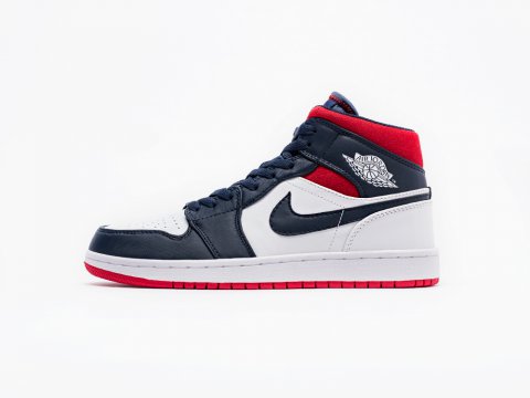 Nike Air Jordan 1 White / Dark Blue / Red артикул 17213