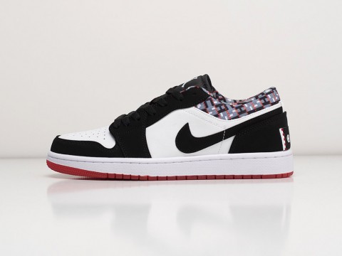 Nike Air Jordan 1 Low Quai 54 Black / White / Red / Grey артикул 21420