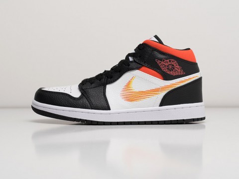 Nike Air Jordan 1 Zig Zag Swoosh White / Black / Orange артикул 21458