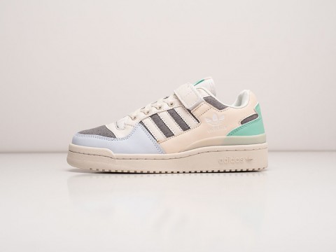 Adidas Forum Low WMNS White / Pink / Grey / Blue / Green артикул 27971