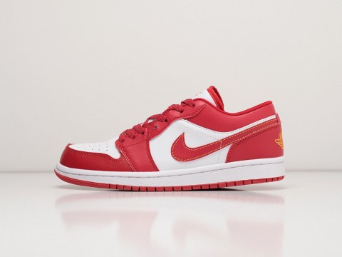 Nike Air Jordan 1 Low Cardinal Red красные кожа мужские (40-45)