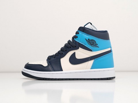 Женские кроссовки Nike Air Jordan 1 Retro High Obsidian Blue WMNS белые