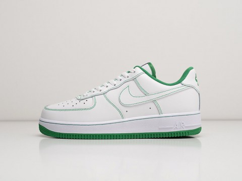Nike Air Force 1 Low 07 Contrast Stitch - White Pine Green белые артикул 28722
