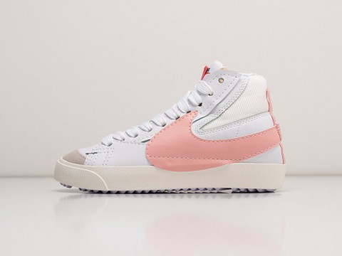 Женские кроссовки Nike Blazer Mid 77 Jumbo Pink Oxford WMNS белые