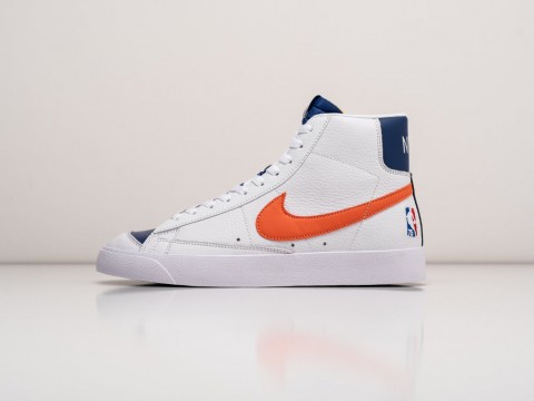 Nike x NBA x Blazer Mid 77 EMB Knicks White / Orange / Blue Void / Sail артикул 29254