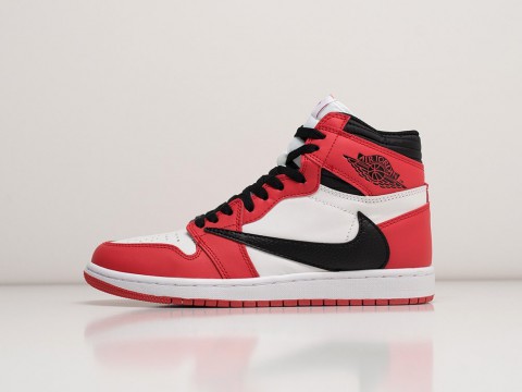 Мужские кроссовки Nike Air Jordan 1 Chicago x Travis Scott красные