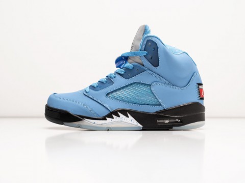 Nike Air Jordan 5 Air Jordan 5 Retro SE UNC University Blue голубые кожа мужские (40-45)