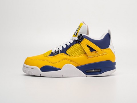 Nike Air Jordan 4 Retro LA Lakres WMNS Yellow / Dark Blue артикул 31125