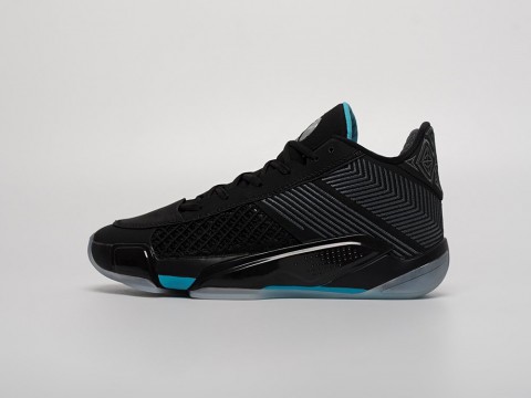 Nike Air Jordan 38 Low Black Gamma Blue черные текстиль мужские (40-45)