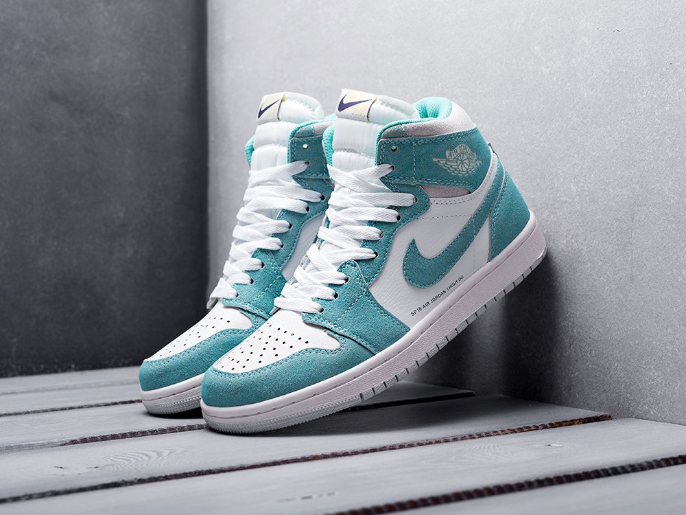 Nike Air Jordan 1 голубые женские (AR12381) - фото 2 Nike Air Jordan 1 голубые женские (AR12381) - фото 2