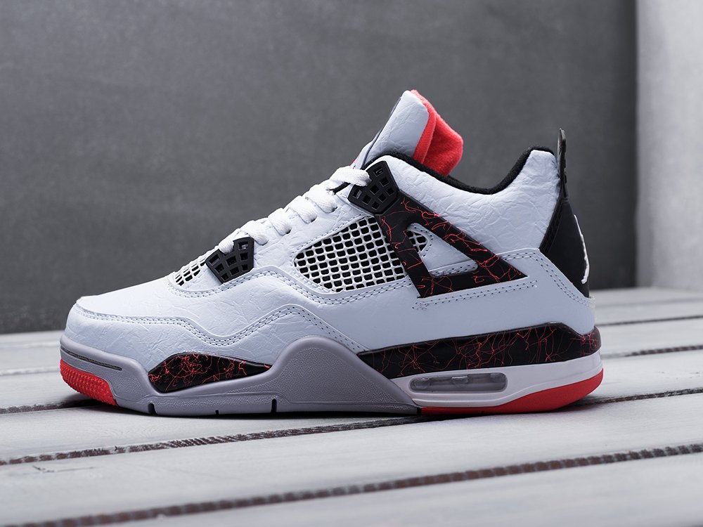 Nike Air Jordan 4 Retro белые мужские (AR12527) - фото 1 Nike Air Jordan 4 Retro белые мужские (AR12527) - фото 1