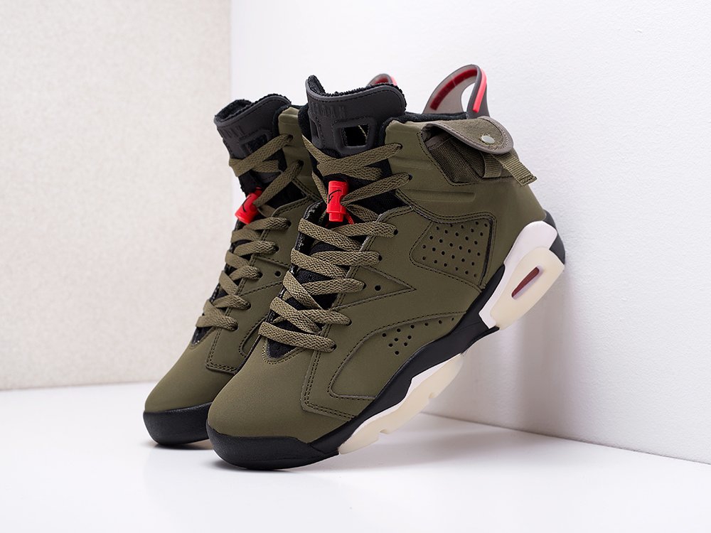 Nike Air Jordan 6 x Travis Scott Cactus Jack зеленые мужские (AR13179) - фото 2 Nike Air Jordan 6 x Travis Scott Cactus Jack зеленые мужские (AR13179) - фото 2