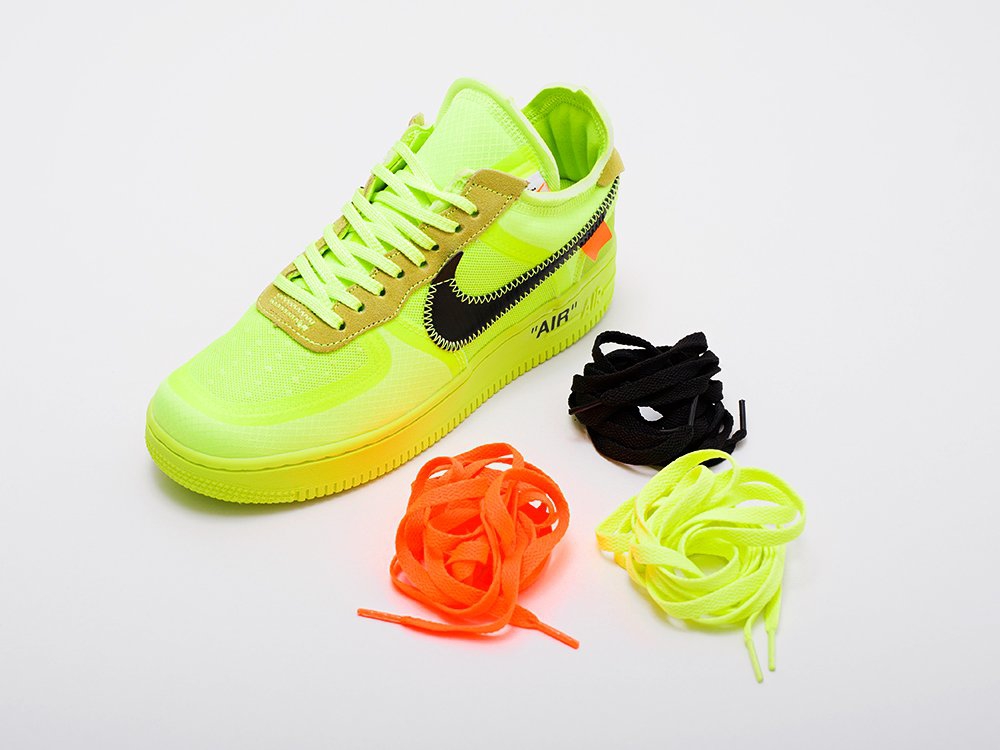 Nike x OFF-White Air Force 1 Low Volt WMNS зеленые женские (AR13350) - фото 1 Nike x OFF-White Air Force 1 Low Volt WMNS зеленые женские (AR13350) - фото 1