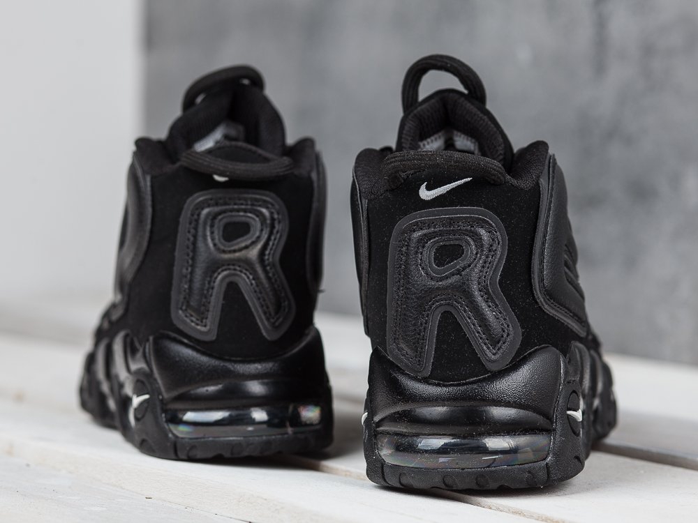 мужские кроссовки Nike Air More Uptempo x Supreme All Black