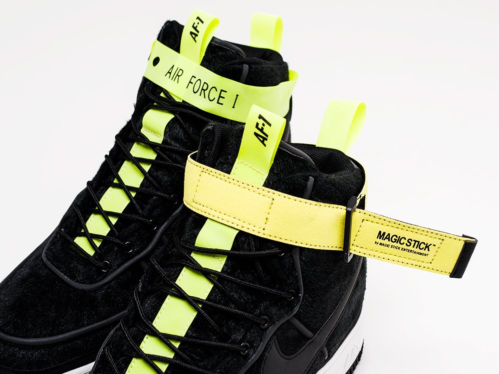 Nike x Magic Stick Air Force 1 Hi VIP Black / White / Neon Lime - фото 5