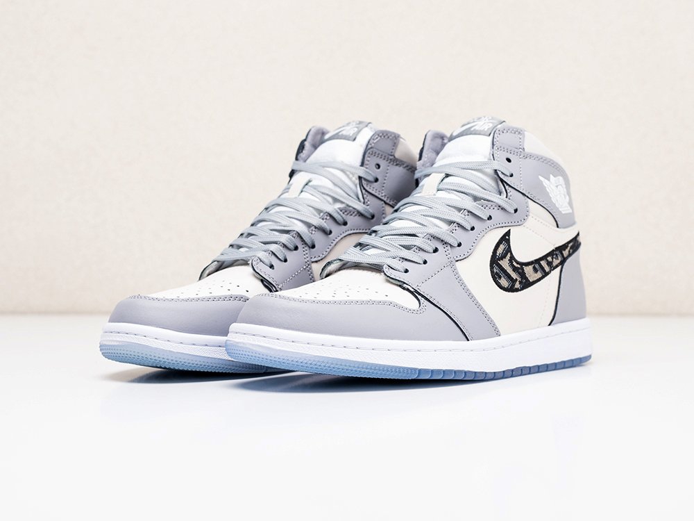 Nike Air Jordan 1 серые мужские (AR14582) - фото 3 Nike Air Jordan 1 серые мужские (AR14582) - фото 3