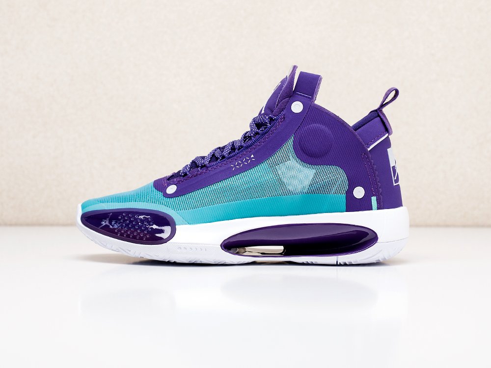 Мужские кроссовки Nike Air Jordan XXXIV Hornets PE Blue Lagoon/Grand Purple-White (40-45 размер) фото 1