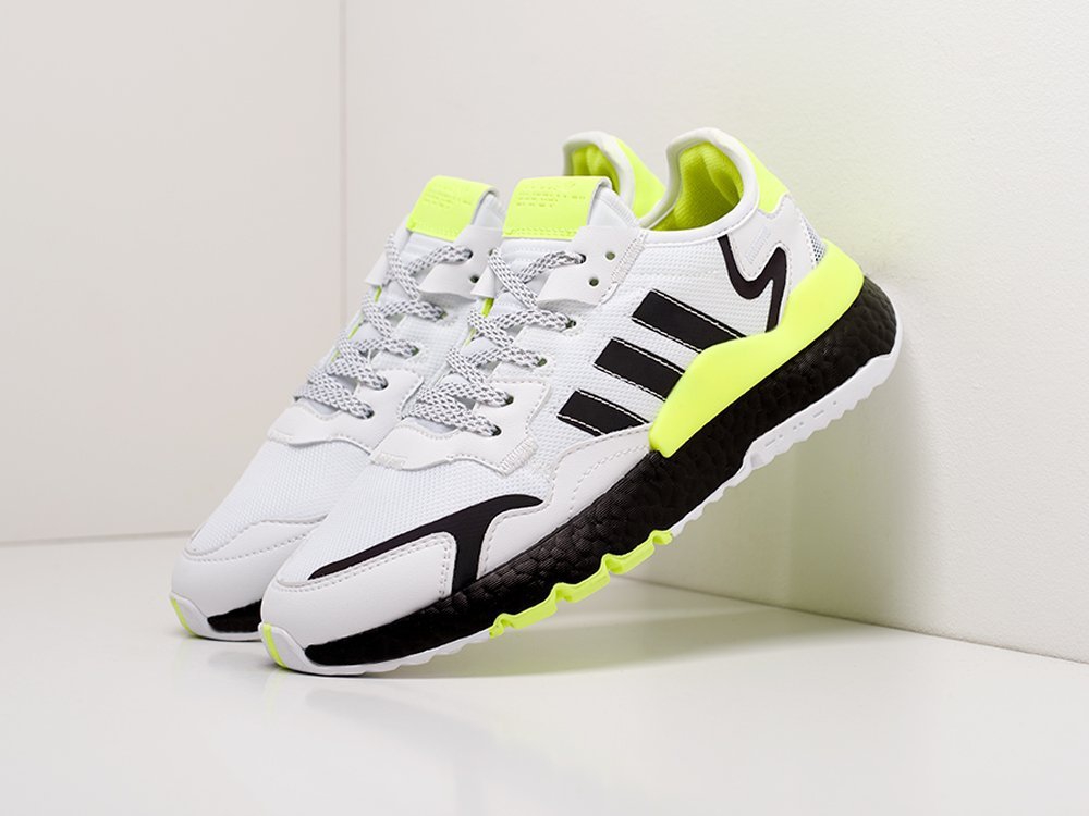 мужские кроссовки Adidas Nite Jogger White / Nenon Yellow