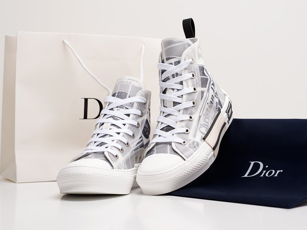 Женские кроссовки Dior B23 High-Top WMNS White Dior Oblique Technical Fabric (36-40 размер) фото 6