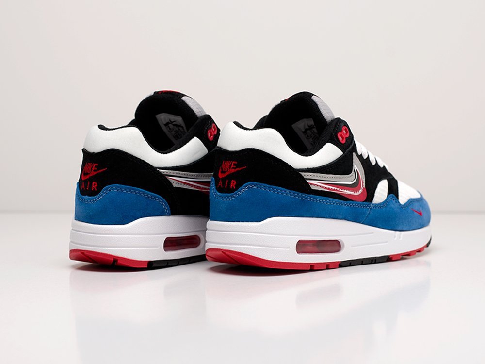 Nike Air Max 1 Evolution of the Swoosh Black / White / Blue-suede / Team Red - фото 4