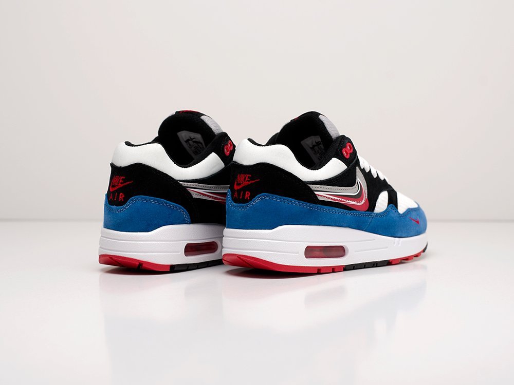 Nike Air Max 1 WMNS Evolution of the Swoosh Black / White / Blue-suede / Team Red - фото 3