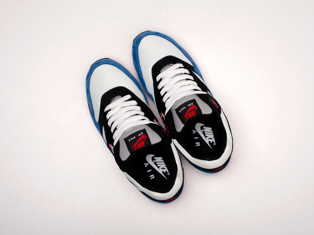 Nike Air Max 1 WMNS Evolution of the Swoosh Black / White / Blue-suede / Team Red - фото 5