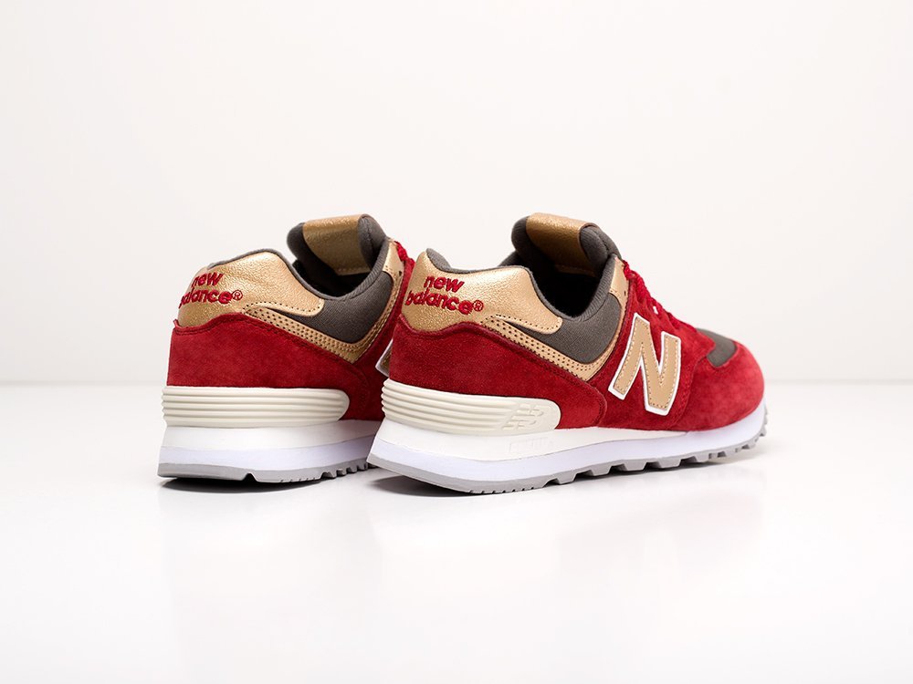 женские кроссовки New Balance 574 WMNS Bordeaux / Grey / Gold / White