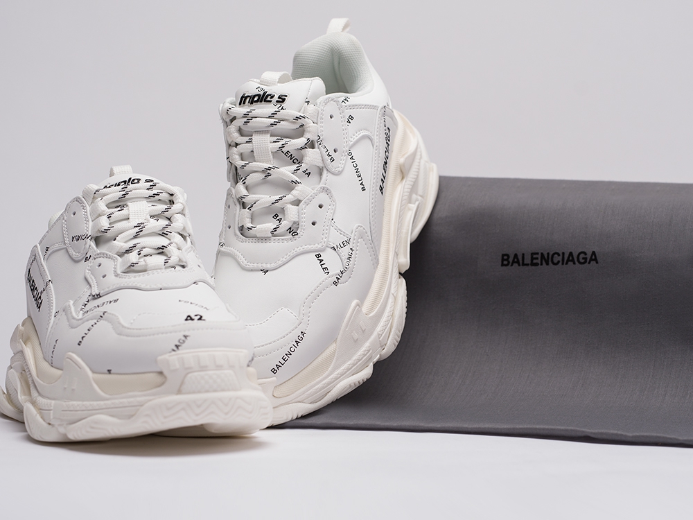 Мужские кроссовки Balenciaga Triple S All White (40-45 размер) фото 7