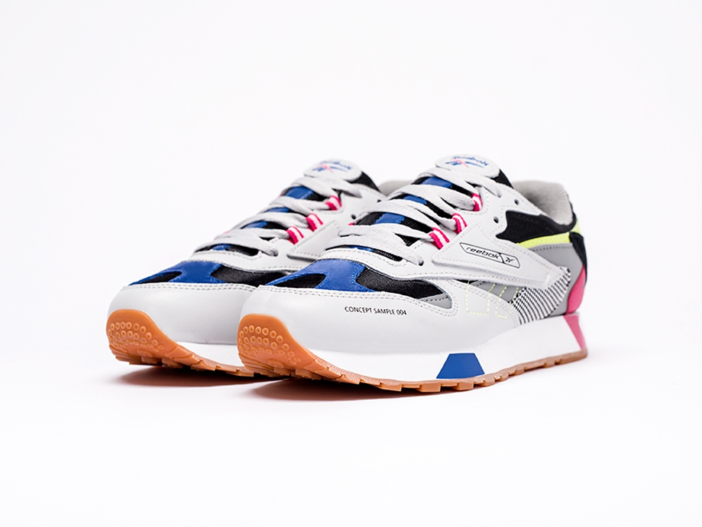 мужские кроссовки Reebok Classic Leather ATI 90s Skull Grey / Black / Pink / Lime / Blue
