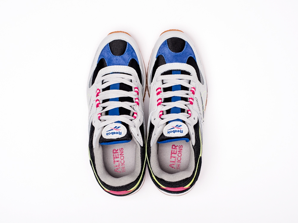 мужские кроссовки Reebok Classic Leather ATI 90s Skull Grey / Black / Pink / Lime / Blue