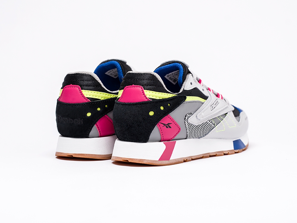 мужские кроссовки Reebok Classic Leather ATI 90s Skull Grey / Black / Pink / Lime / Blue