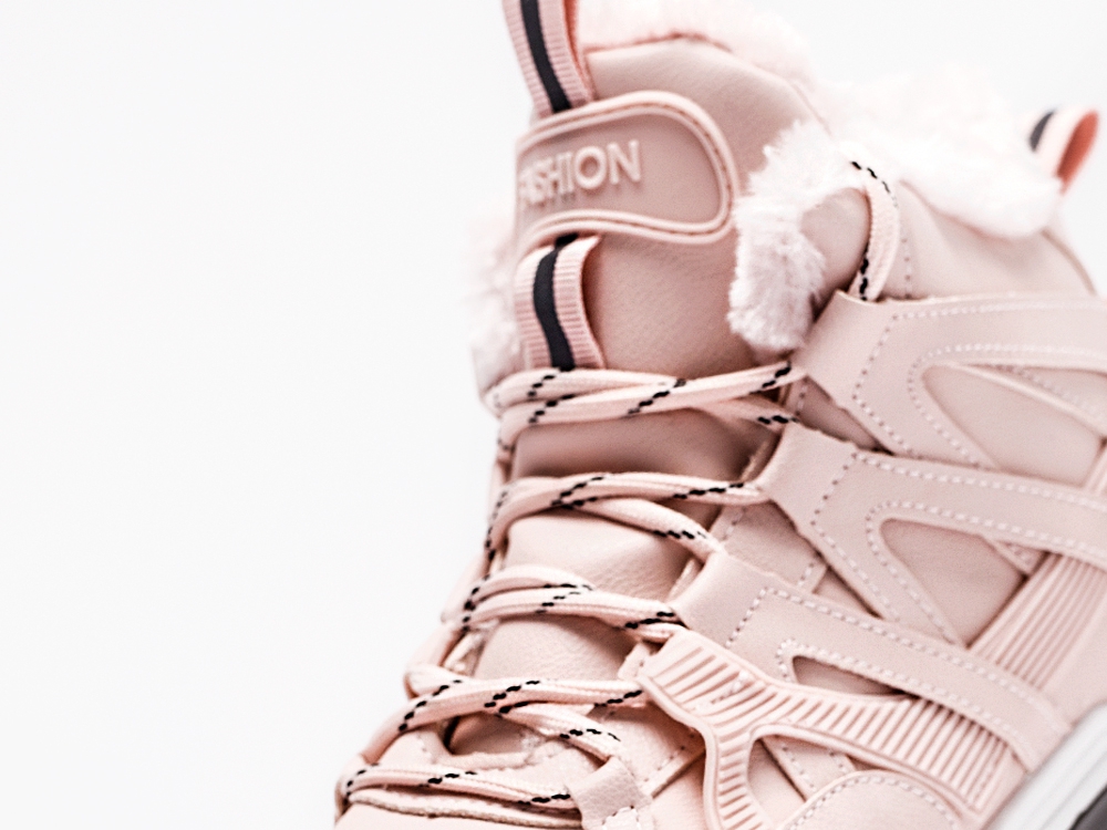 Женские кроссовки Fashion Winter Strike WMNS Hi-Top Pink / White / Grey (36-40 размер) фото 6