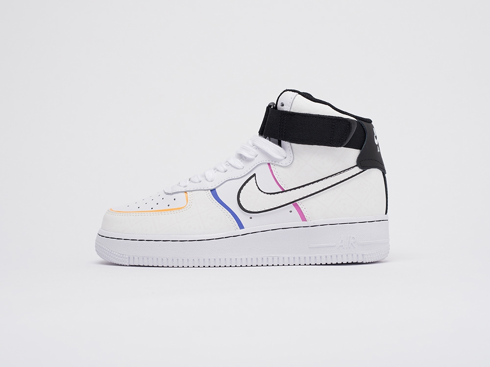 Nike Air Force 1 WMNS White / Color Thin Stripes - фото 1