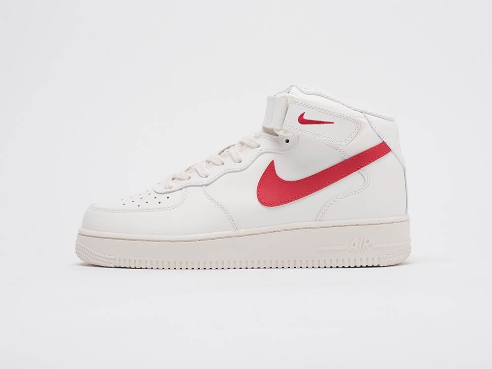 Nike Air Force 1 White / Red / White - фото 1