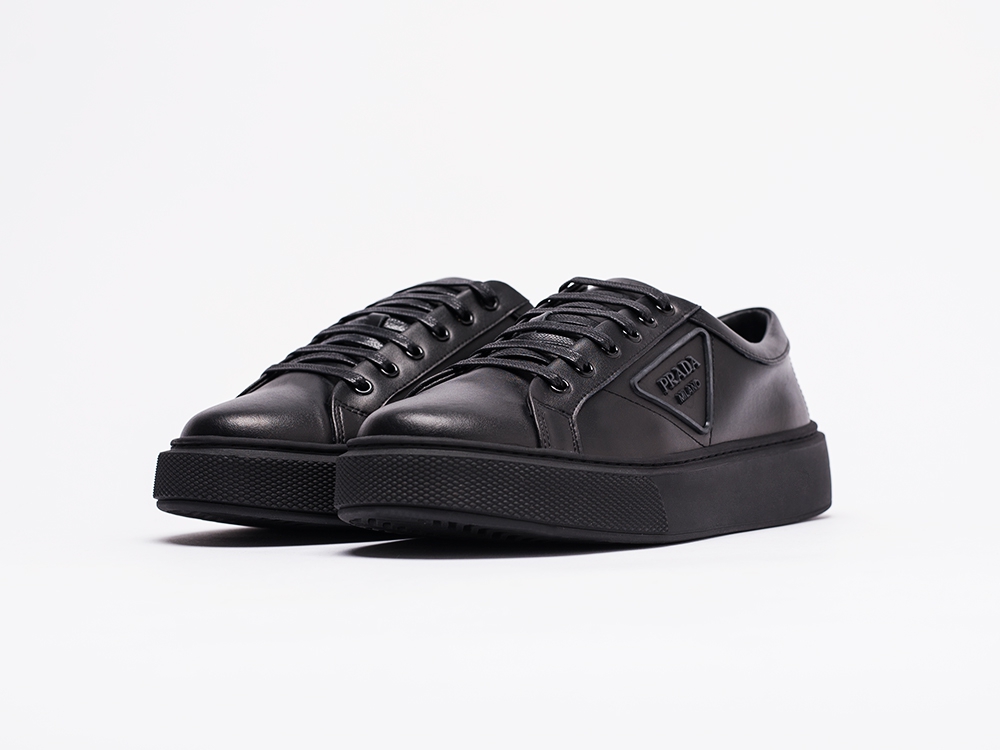 Prada Logo Patch Low-Top Sneakers черные мужские (AR16036) - фото 2