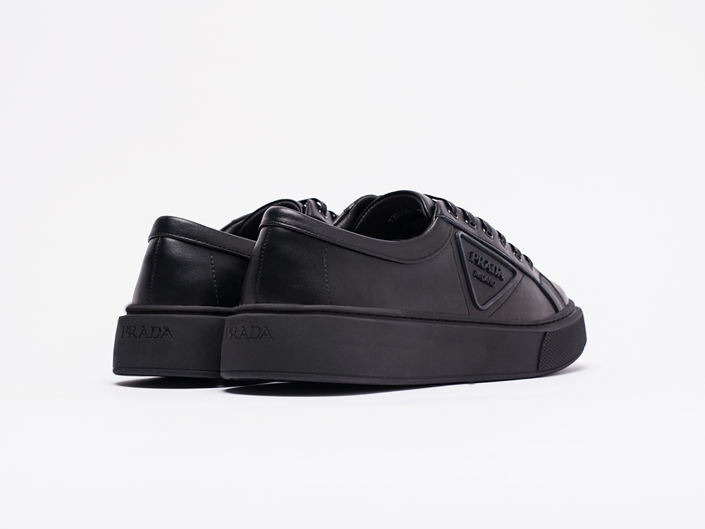 Prada Logo Patch Low-Top Sneakers черные мужские (AR16036) - фото 3