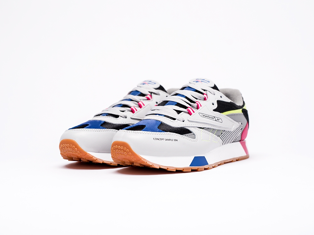 женские кроссовки Reebok Classic Leather ATI 90s WMNS Skull Grey / Black / Pink / Lime / Blue