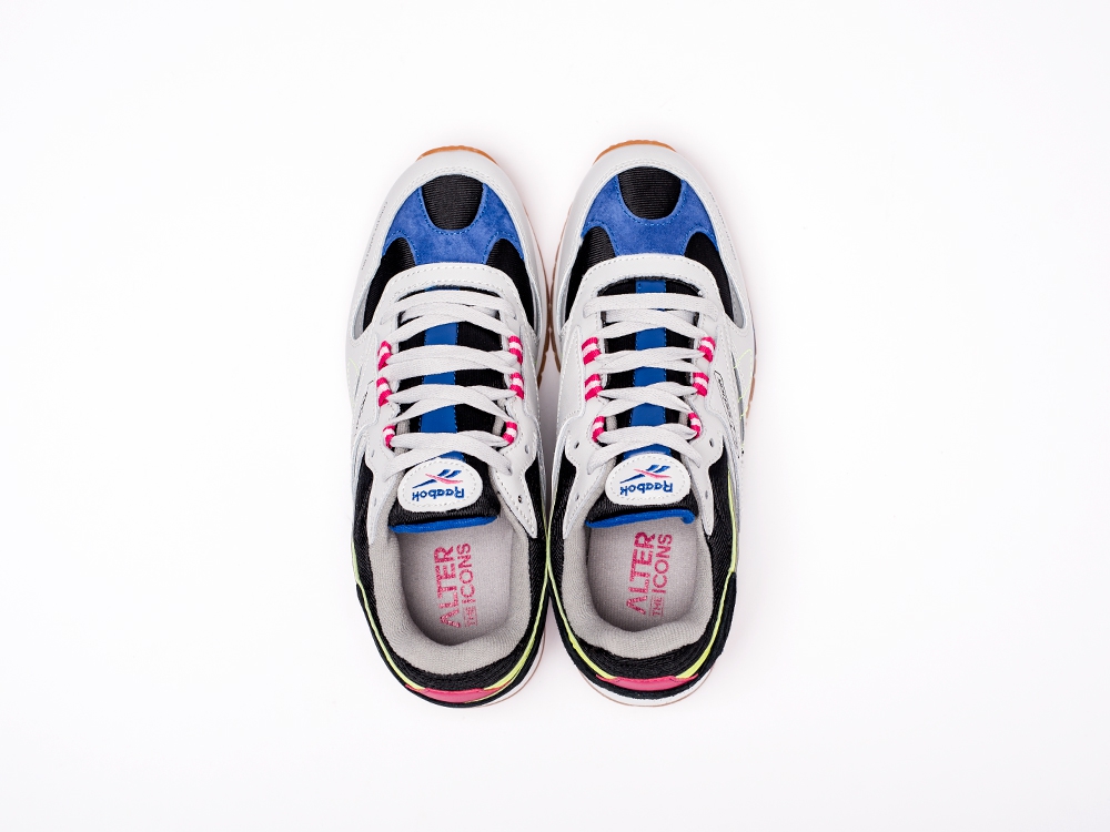 женские кроссовки Reebok Classic Leather ATI 90s WMNS Skull Grey / Black / Pink / Lime / Blue