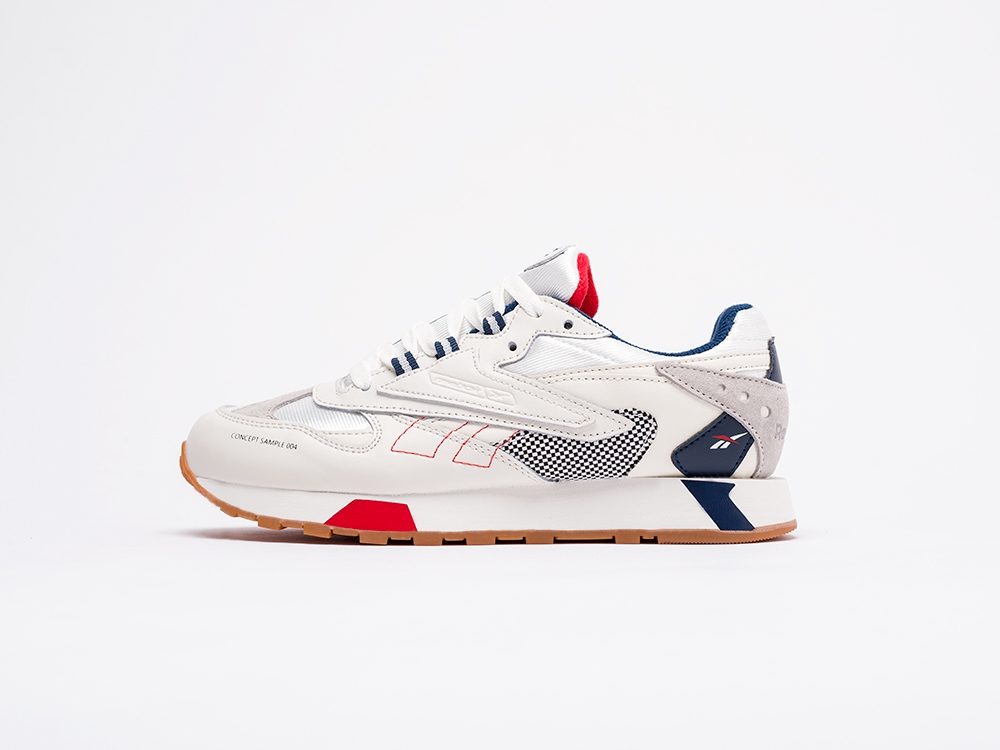 женские кроссовки Reebok Classic Leather ATI 90s WMNS Chalk / Grey / Washedblue / Red