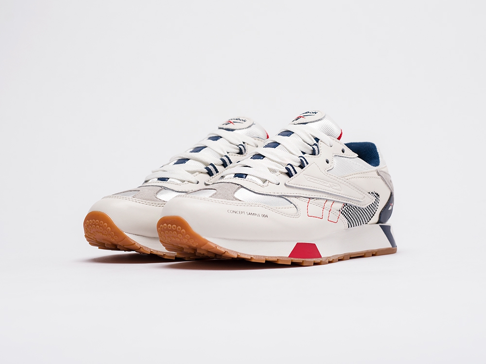 женские кроссовки Reebok Classic Leather ATI 90s WMNS Chalk / Grey / Washedblue / Red