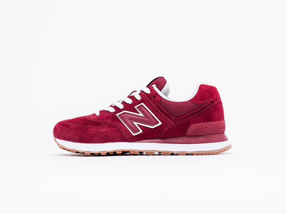 женские кроссовки New Balance 574 WMNS Maroon / White / Gum